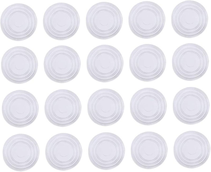 18 Pcs Round Clear Glass Table Pads Non Slip Adhesive Bumpers Protective Pads For Wall Wooden Floor - Image 1